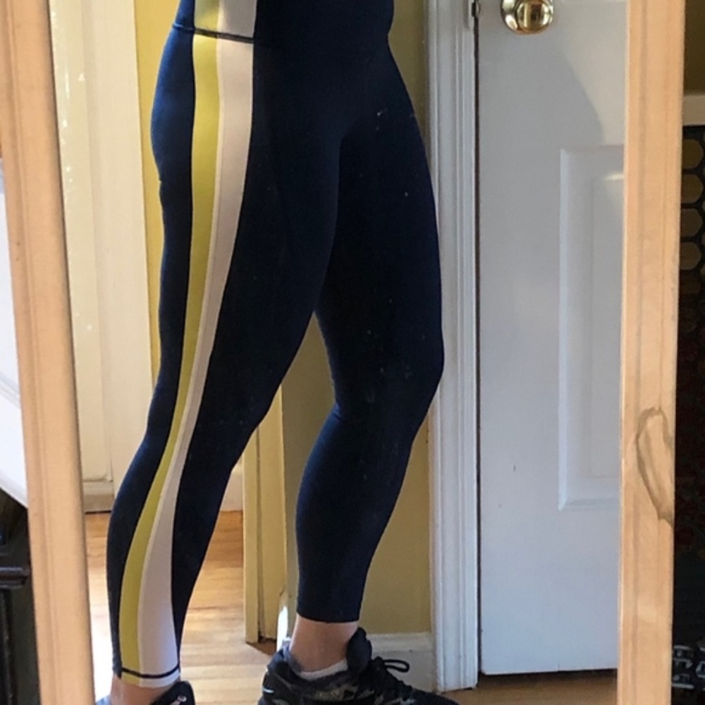 GapFIt GFast blue stripe leggings Small